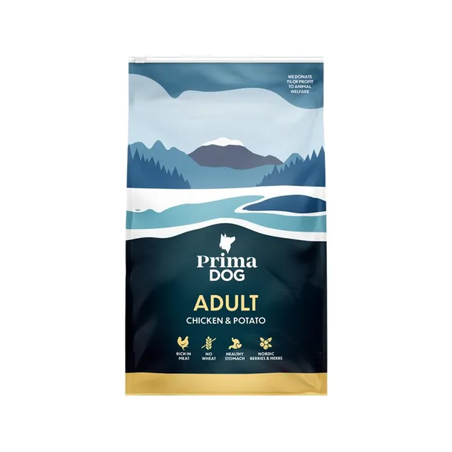 Vištiena-bulvės visiems suaugusiems šunims PRIMA DOG, 3 kg