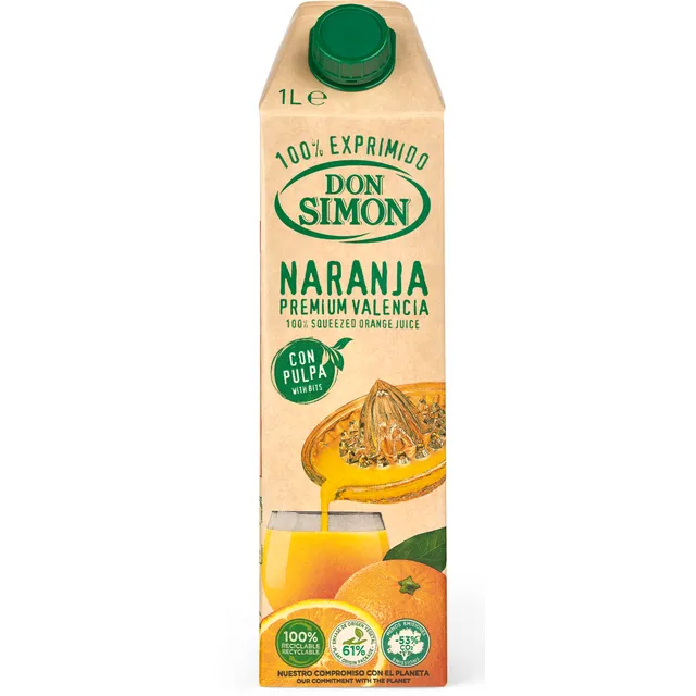 Apelsinų sultys su minkštimu 100% DON SIMON, 1 l