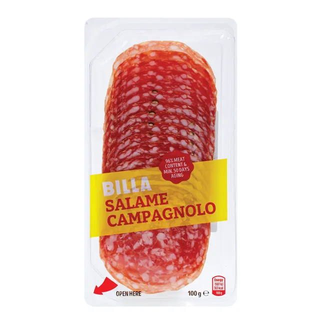 Вяленый нарезанный свиной салями BILLA, 100 г