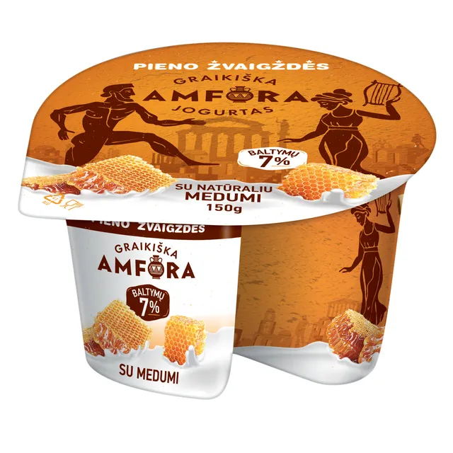 Jogurtas GRAIKIŠKA AMFORA su medumi, 3,0 % riebumo, 150 g
