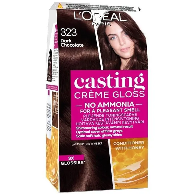 Pusiau ilgalaikiai plaukų dažai be amoniako L'OREAL CASTING CREME GLOSS, 323