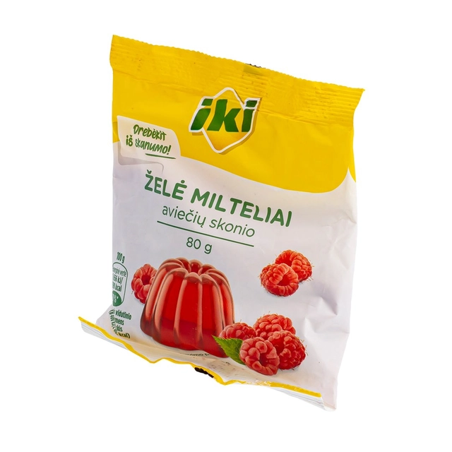 Želė milteliai aviečių skonio IKI, 80 g