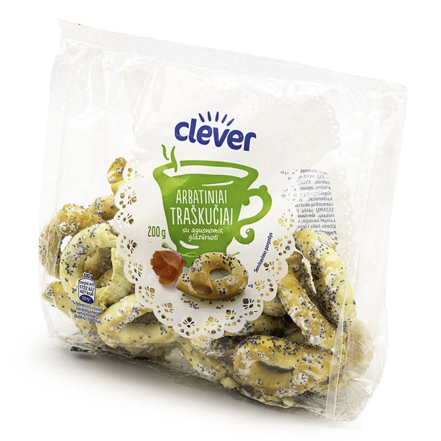 Glazed chips with poppy seeds CLEVER, 200 g