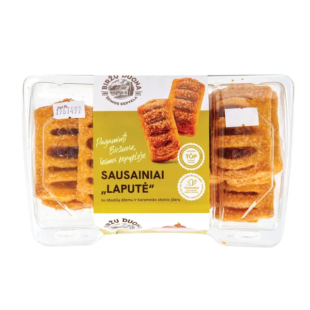 Печенье с яблочным джемом и карамельной начинкой LAPUTĖ, 330 г