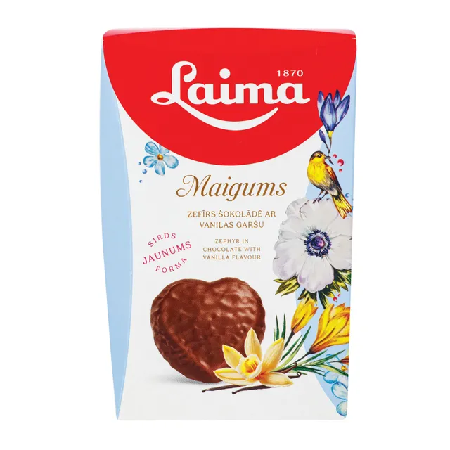 Maigums zefyrai šokolade, širdelės 135g