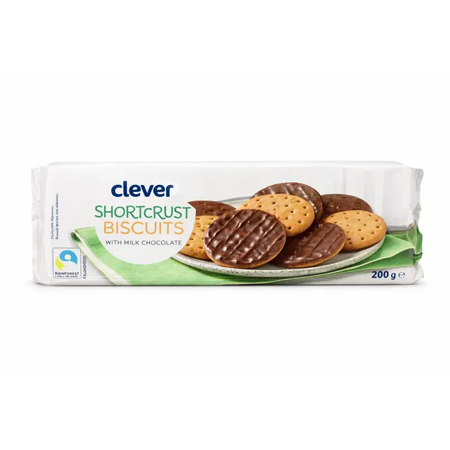 Crispy cookies with milk chocolate