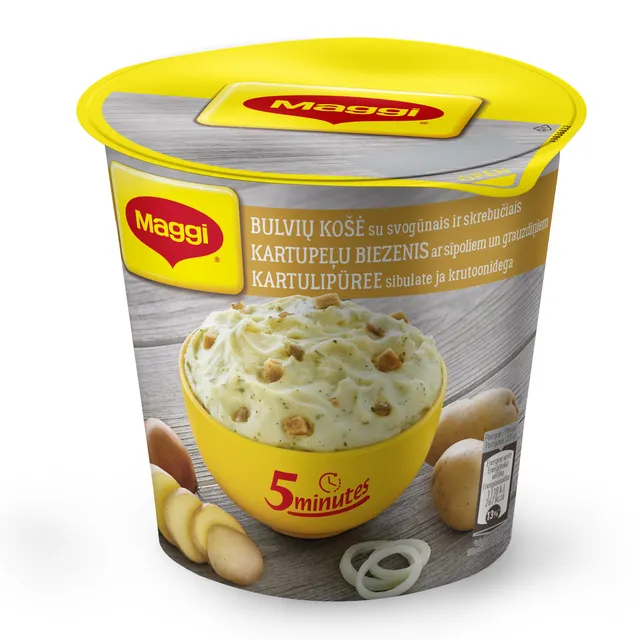 Bulvių košė su svogūnais ir skrebučiais MAGGI 5 MINUTĖS, 59 g
