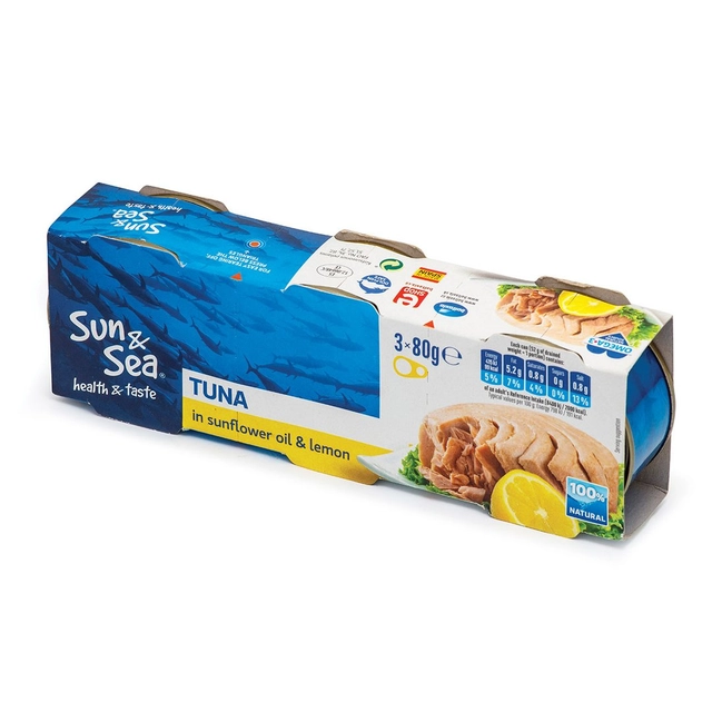 Tuna chunks with lemon SUN&SEA, 240 g
