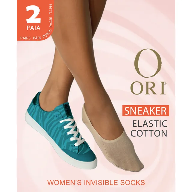 Pėdutės ORI Sneaker Elastic Cotton – Nature, 39–42, 2 poros