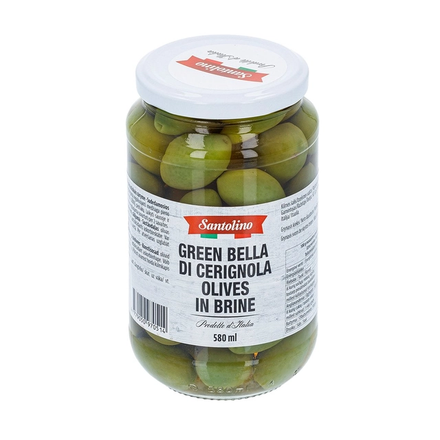 Žaliosios alyvuogės SANTOLINO BELLA DI CERIGNOLA, 580 ml