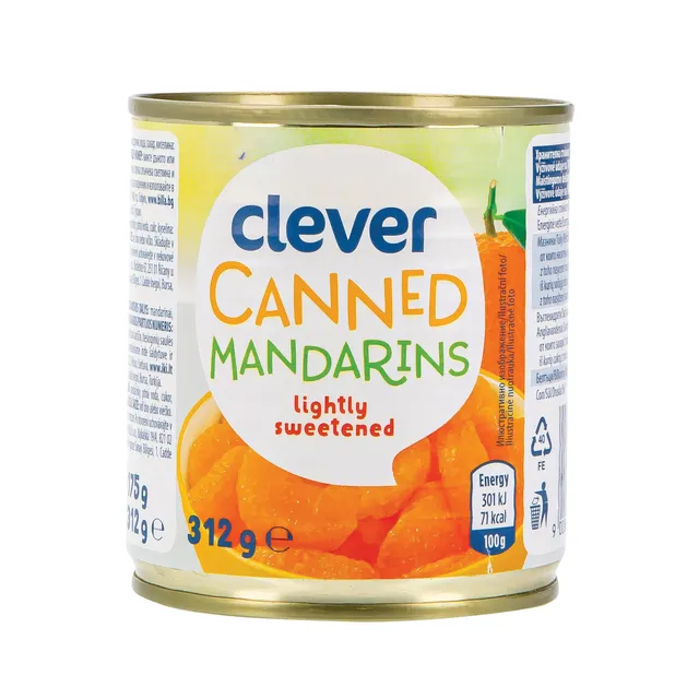 Konservuoti mandarinai sirupe CLEVER, 314 ml