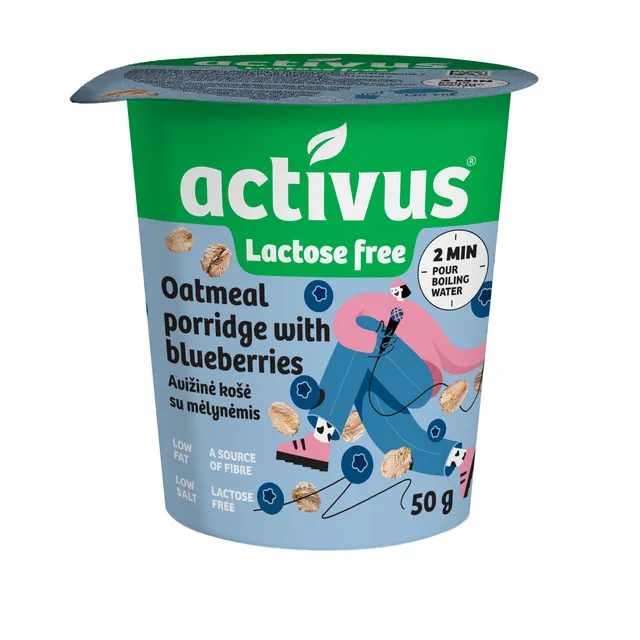 Avižinių dribsnių košė su mėlynėmis ACTIVUS, 50 g