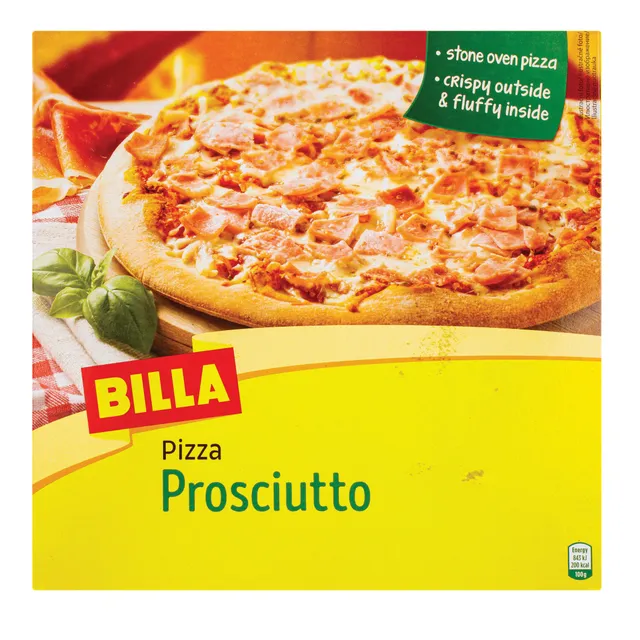 Замороженная пицца с прошутто, запеченная в печи BILLA, 330 г