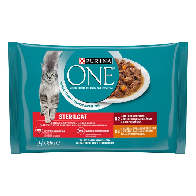 Konservai katėms su vištiena ONE STERILCAT, 4x85 g