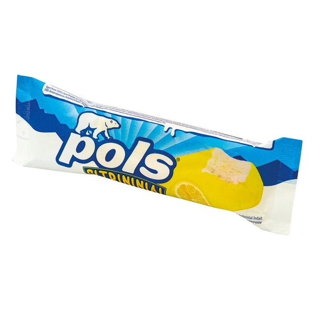 Citrininiai, grietininiai ledai su citrinos skonio glaistu POLS, 120 ml