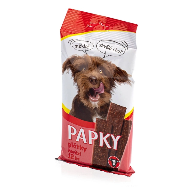 Beef slices for dogs PAPKY, 12 pcs.