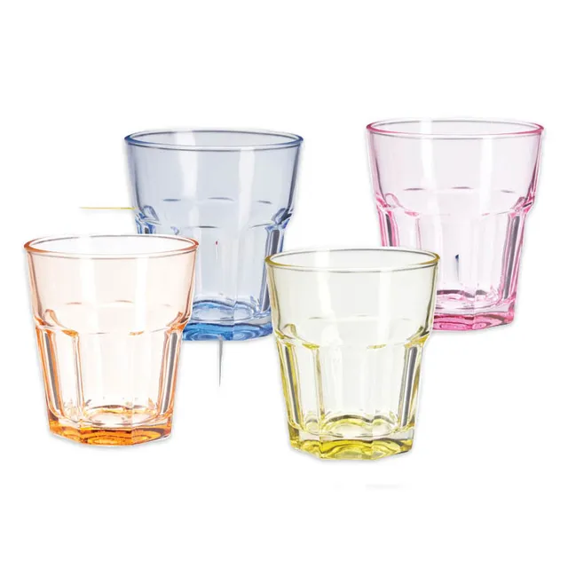 Spalvotų stiklinių rinkinys 300 ml, 4 vnt