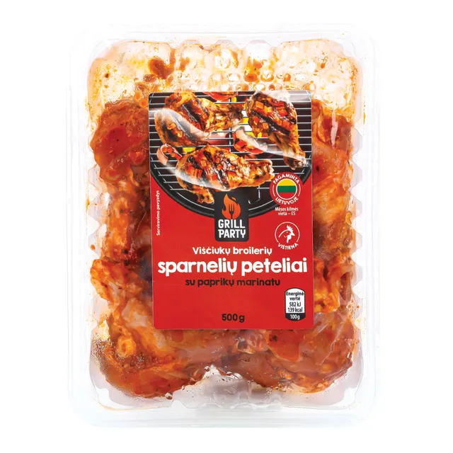 Marinated chicken wing tips GRILL PARTY in paprika marinade, 500 g