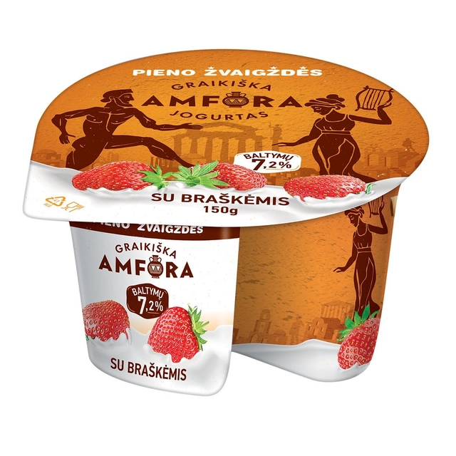 Greek yogurt AMFORA with strawberries, 3.1% fat, 150 g