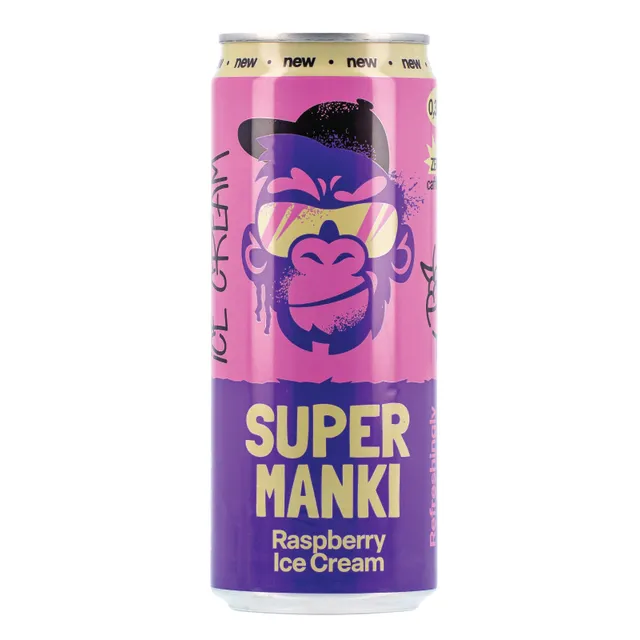 Газированный напиток SUPER MANKI RASPBERRY ICE CREAM, 330 мл