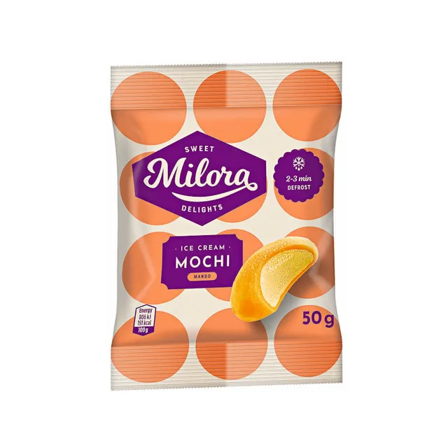 Mangų skonio ledai MILORA Mochi