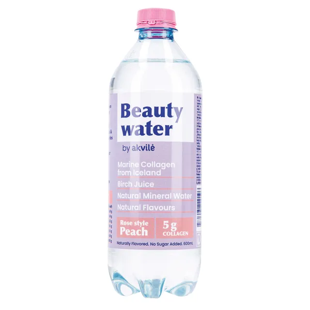 Funkcinis gaivusis gėrimas su kalogenu BEAUTY WATER BY AKVILĖ, 600 ml