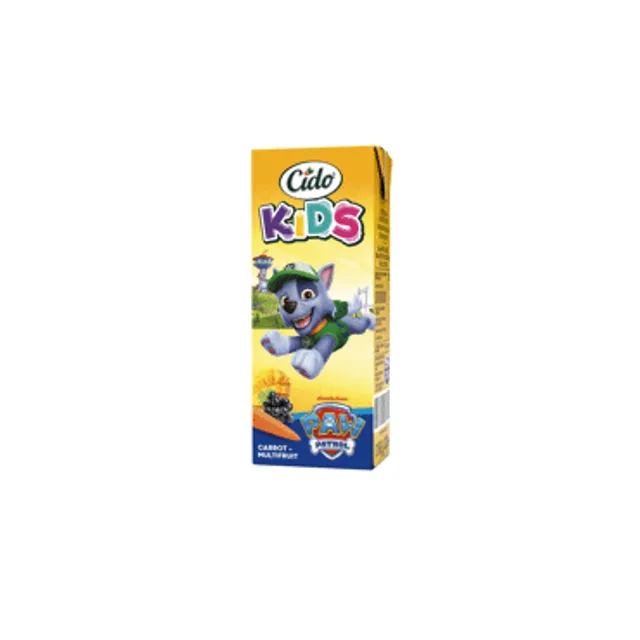 Morkų - įvairių vaisių sulčių gėrimas CIDO KIDS PAW PATROL 30%, 200 ml