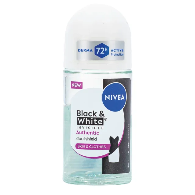 Rutulinis antiperspirantas moterims NIVEA BLACK & WHITE AUTHENTIC, 50 ml