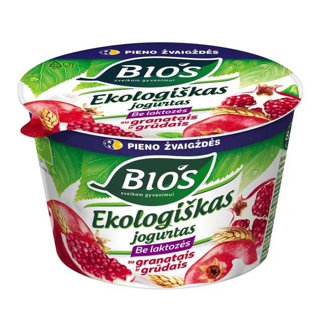 Экологический йогурт без лактозы с гранатами и злаками BIOS, 3,2% жира, 200 г
