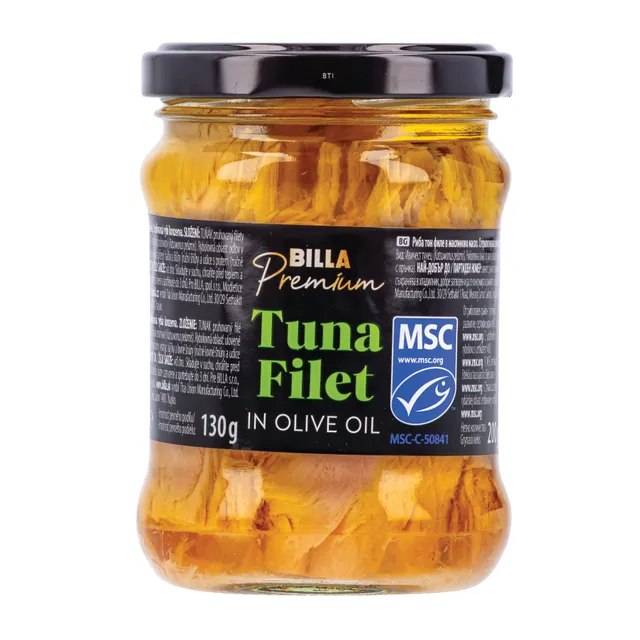 Tunas alyvuogių aliejuje BILLA PREMIUM, 200 g