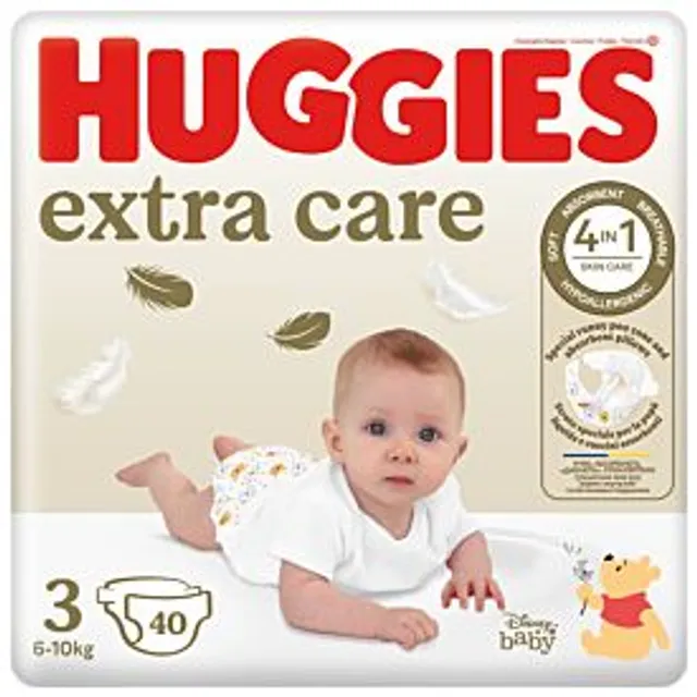 Sauskelnės HUGGIES EXTRA CARE, 3 dydis, (6-10kg), 40vnt.