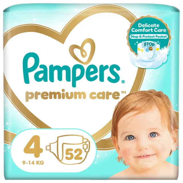 Sauskelnės PAMPERS PREMIUM CARE 4 (9-14 kg), 52 vnt.