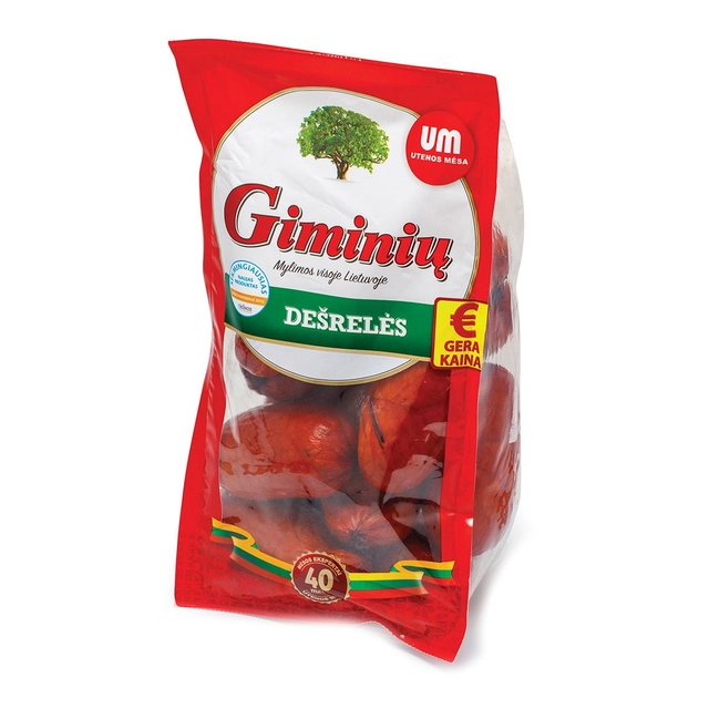 Горячекопченые колбаски, I р., GIMINIŲ, 800 г