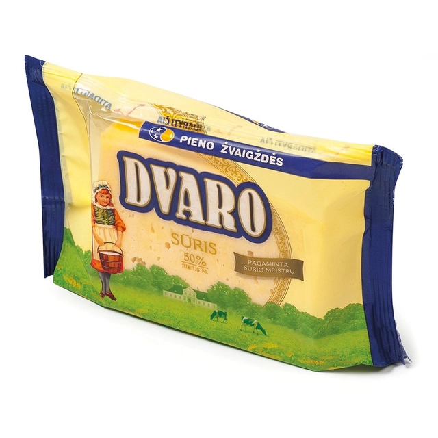 Puskietis fermentinis sūris DVARO, 50% r.s.m., 240 g