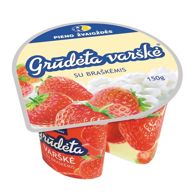Cottage cheese with strawberries, 7% fat, 150 g