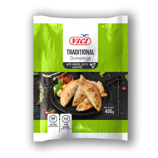 Пельмени с курицей, сыром и белыми грибами VIČI TRADITIONAL, 400 г