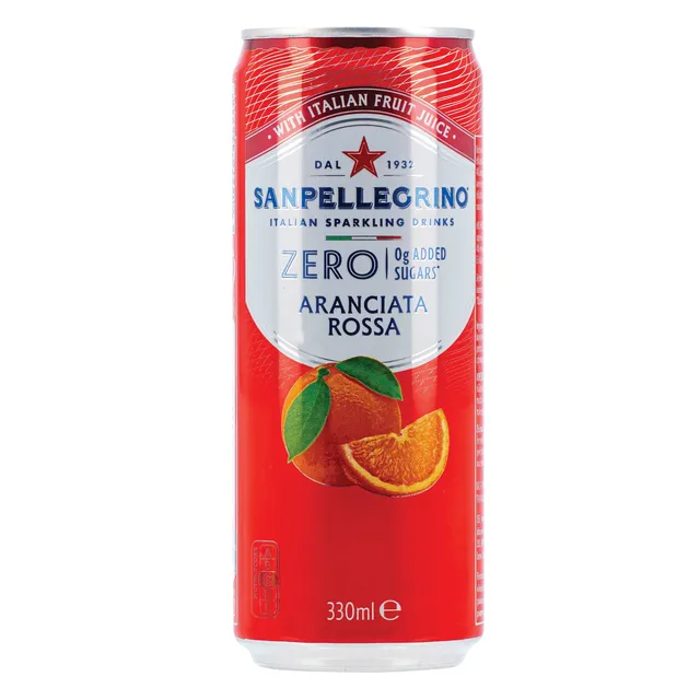 Sparkling drink SANPELLEGRINO ZERO ARANCIATA ROSSA, 330 ml