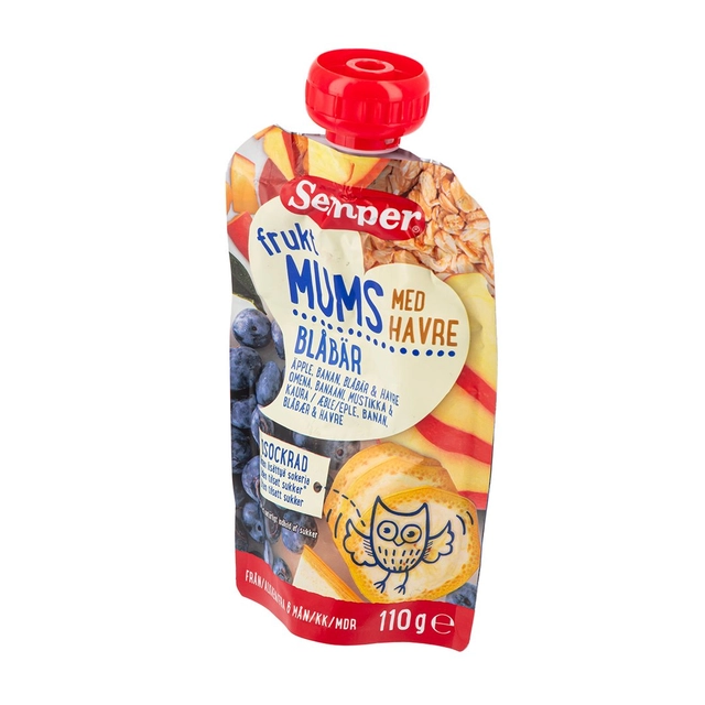 Puree with oats and blueberries 6 months SEMPER MUMS RTE, 110 g