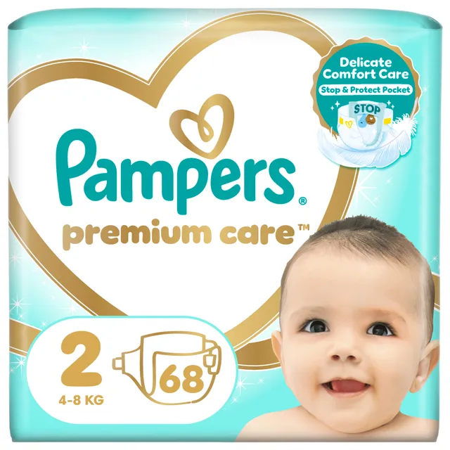 Sauskelnės PAMPERS PREMIUM CARE 2 (4-8 kg), 68 vnt.