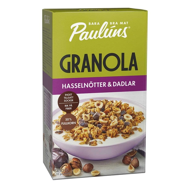 Гранола с лесными орехами и финиками PAULUNS, 450 г