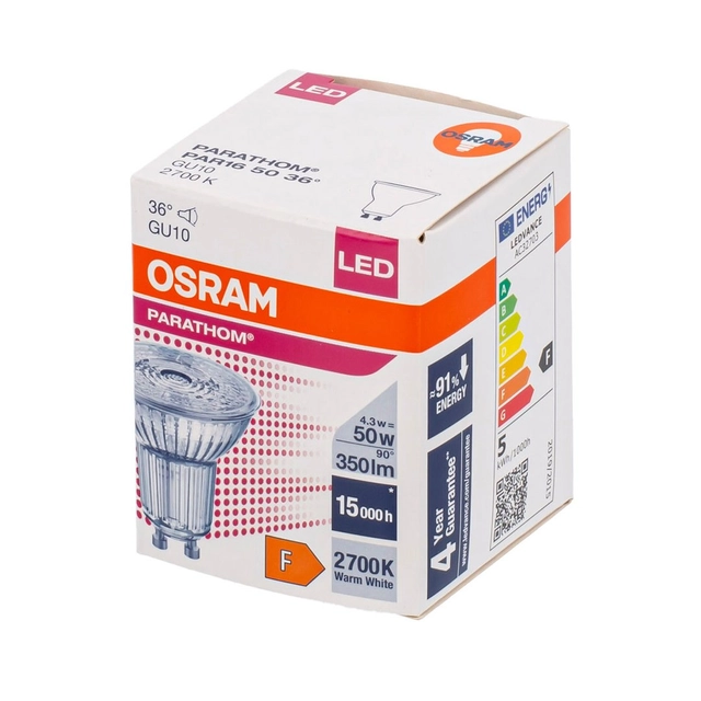 LED lemputė OSRAM Retrofit Par 16 50 GU10, 36°, 4.3W, 350lm