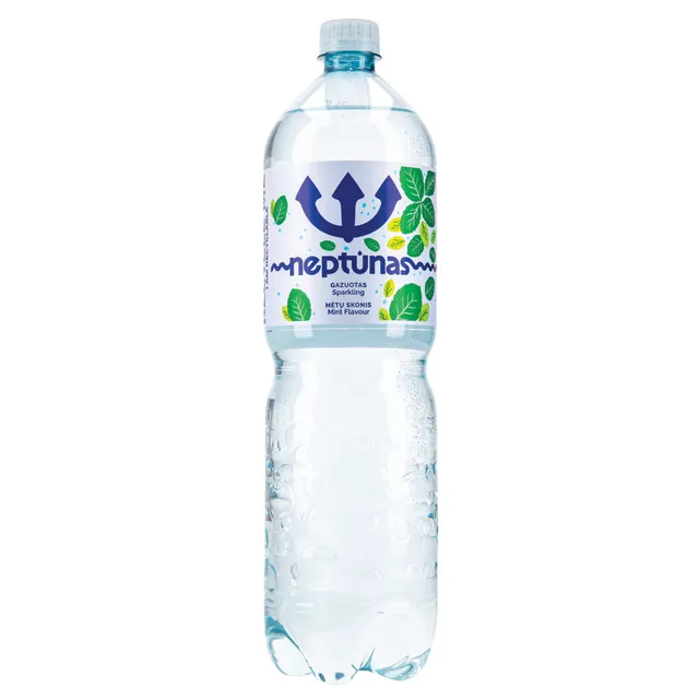 Gazuotas stalo vanduo NEPTŪNAS MINT, 1,5 l