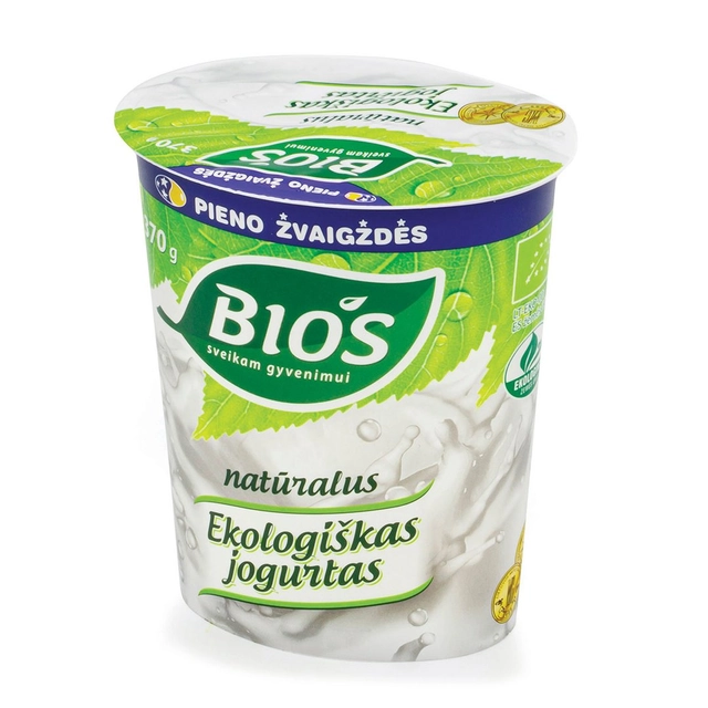 Ekologiškas jogurtas be laktozės BIOS, 3,8% rieb., 370 g