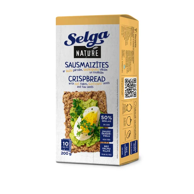 Duonos trapučiai su sėklomis SELGA NATURE, 200 g