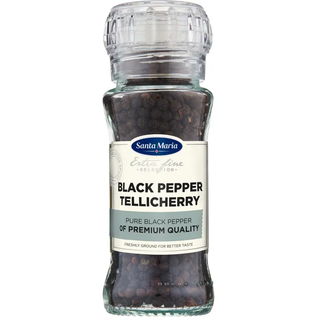 Juodieji pipirai malūnėlyje SANTA MARIA TELLICHERRY PEPPER, 70 g