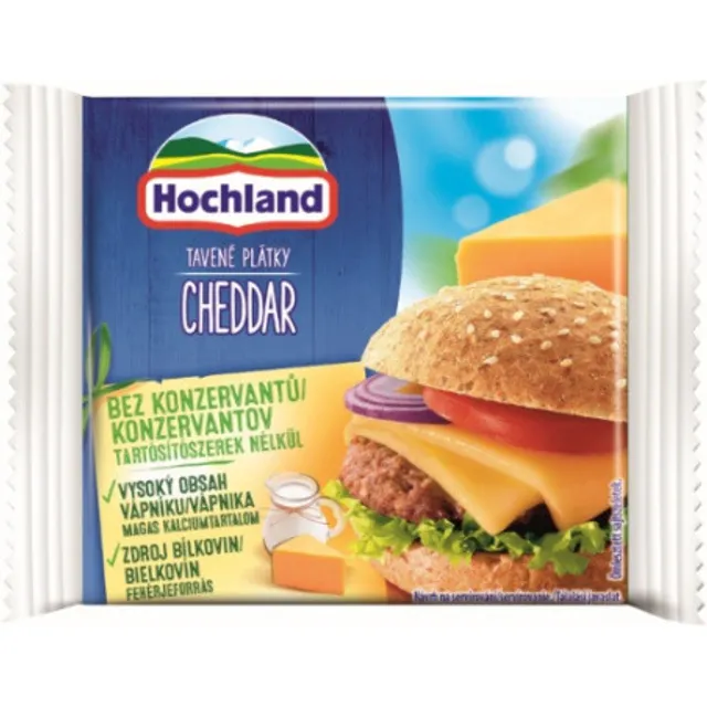 Melted cheese slices HOCHLAND CHEDDAR, 130 g