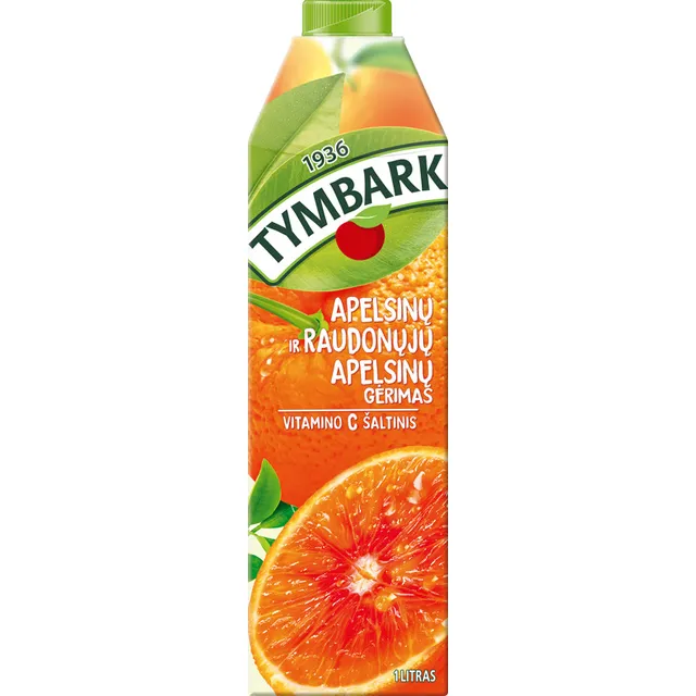 Orange and red Sicilian orange juice drink TYMBARK, 1 l