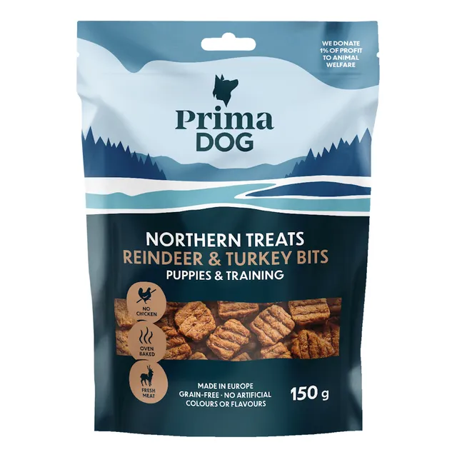 Skaniukai kąsnaliai šuniukams su elniena ir kalakutiena PRIMADOG, 150 g