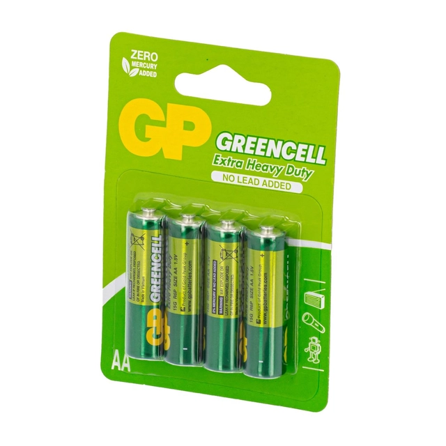 Baterijos GP GREENCELL, R6 AA, 4 vnt.