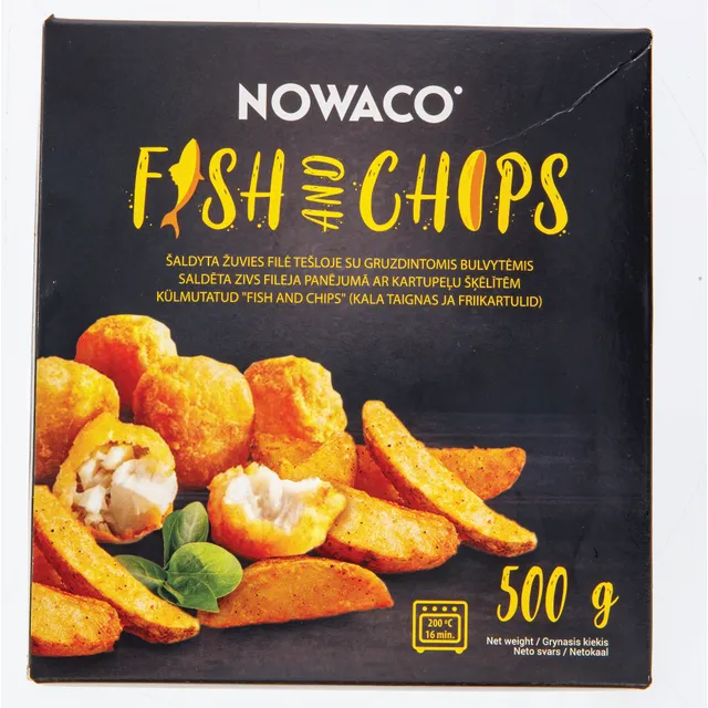 Šaldytas patiekalas NOWACO FISH AND CHIPS, 500 g